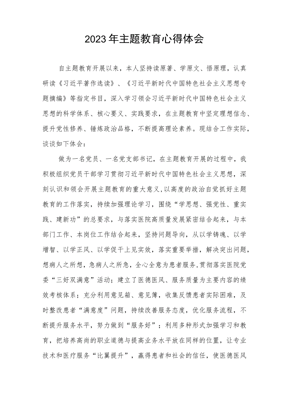 卫生院支部书记关于主题教育的心得体会三篇.docx_第2页