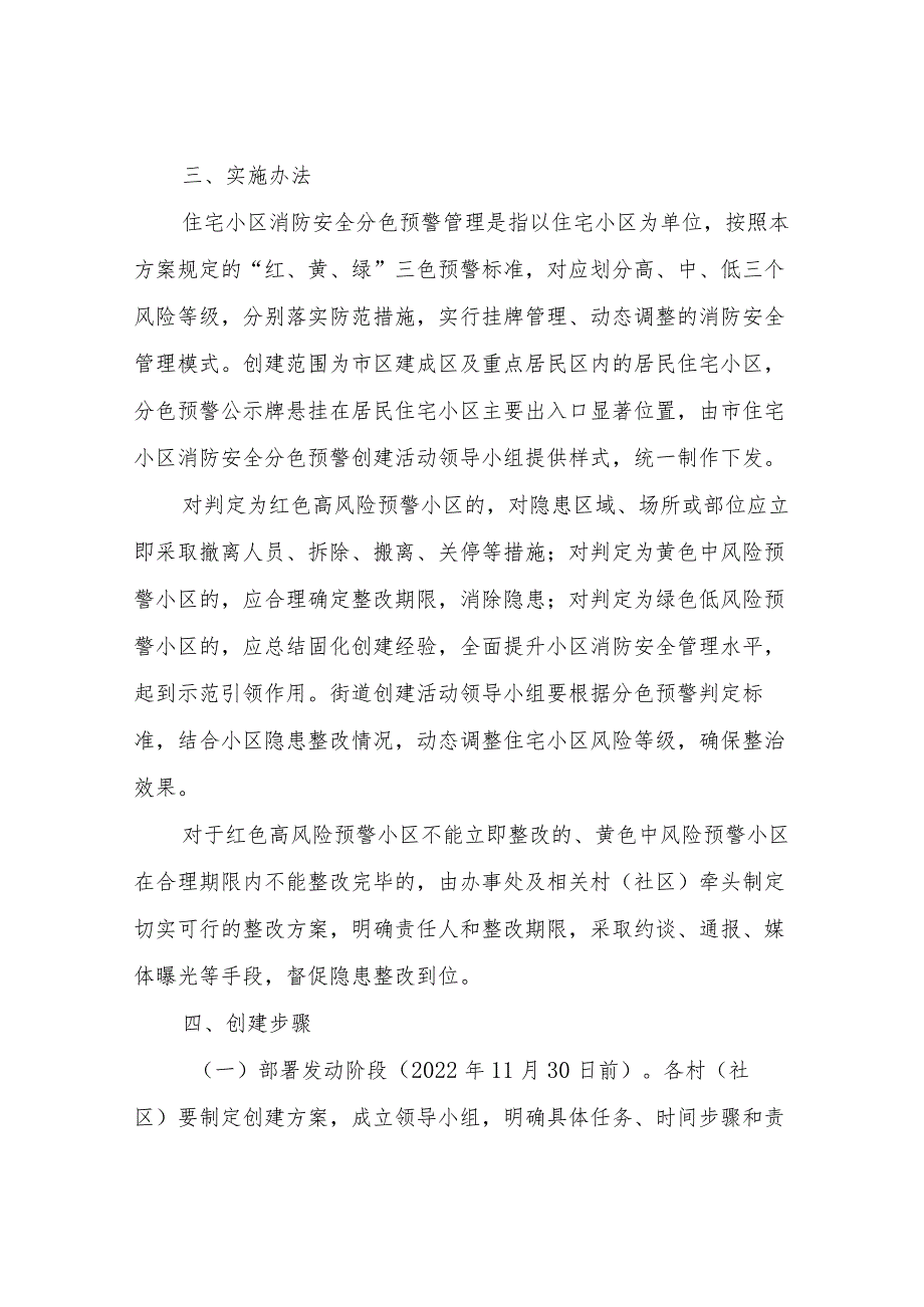 XX街道办事处住宅小区消防安全分色预警创建活动工作方案.docx_第2页