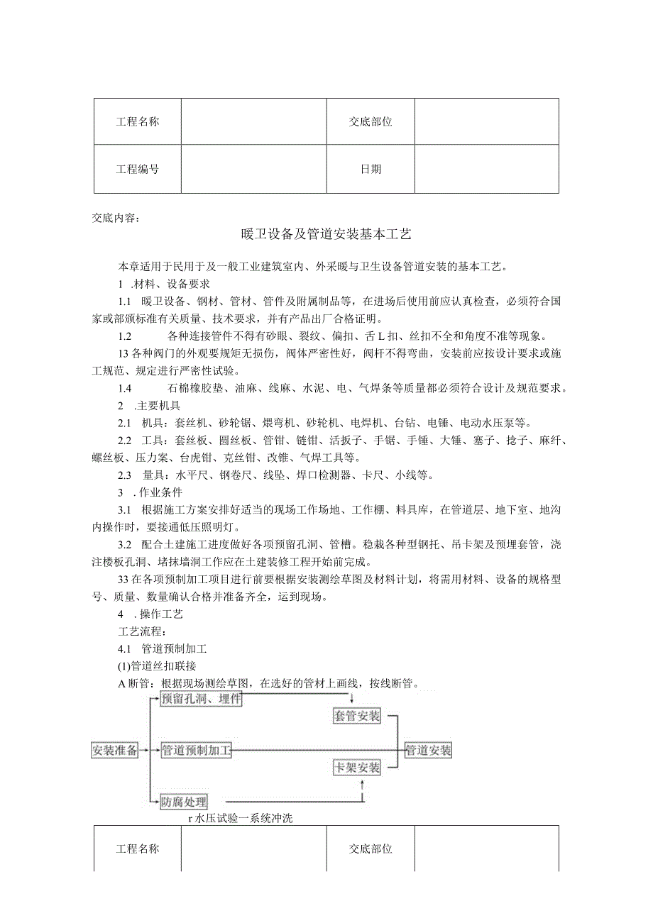 暖卫设备及管道安装基本工艺.docx_第1页