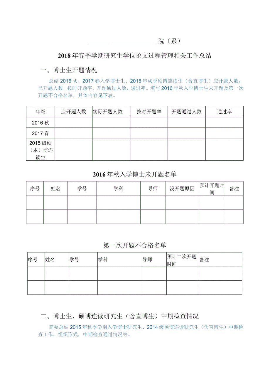 院系2018年春季学期研究生学位论文过程管理相关工作总结.docx_第1页