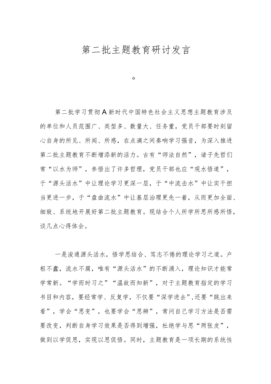 第二批主题教育研讨发言（二）.docx_第1页