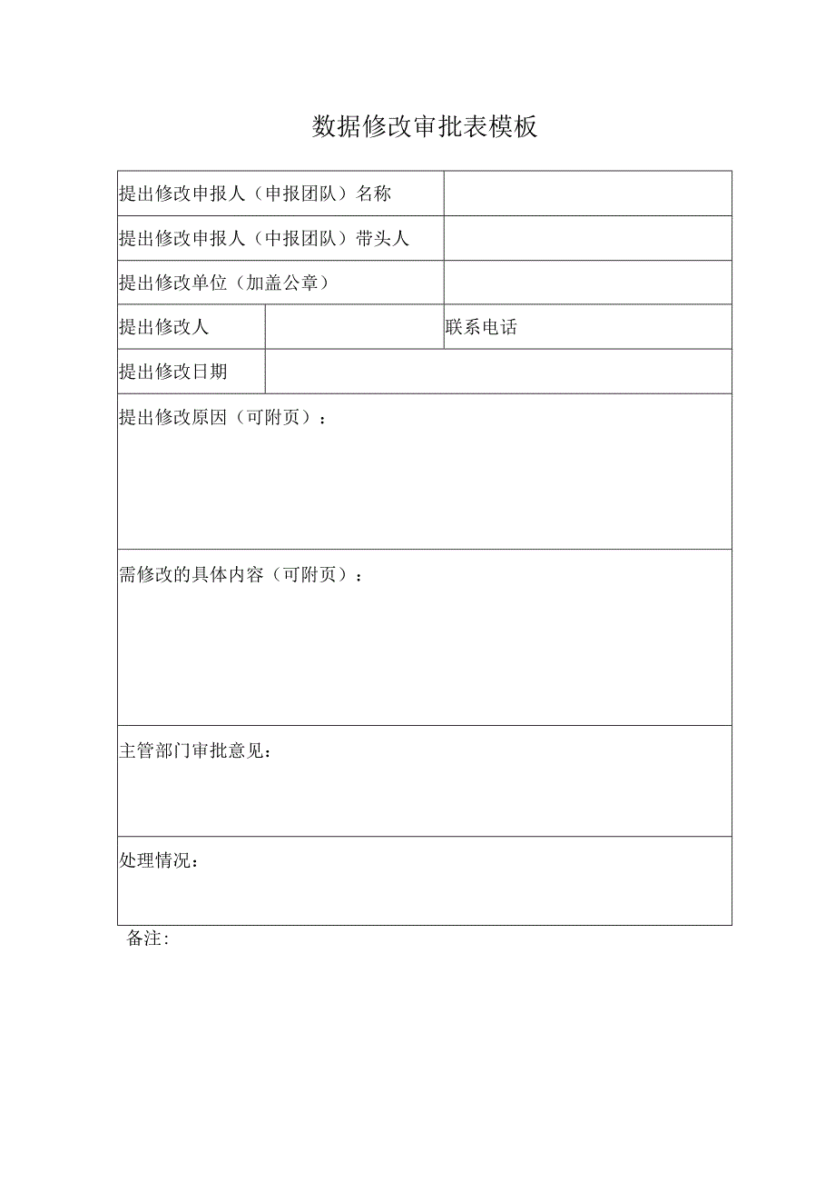 数据修改审批表模板.docx_第1页