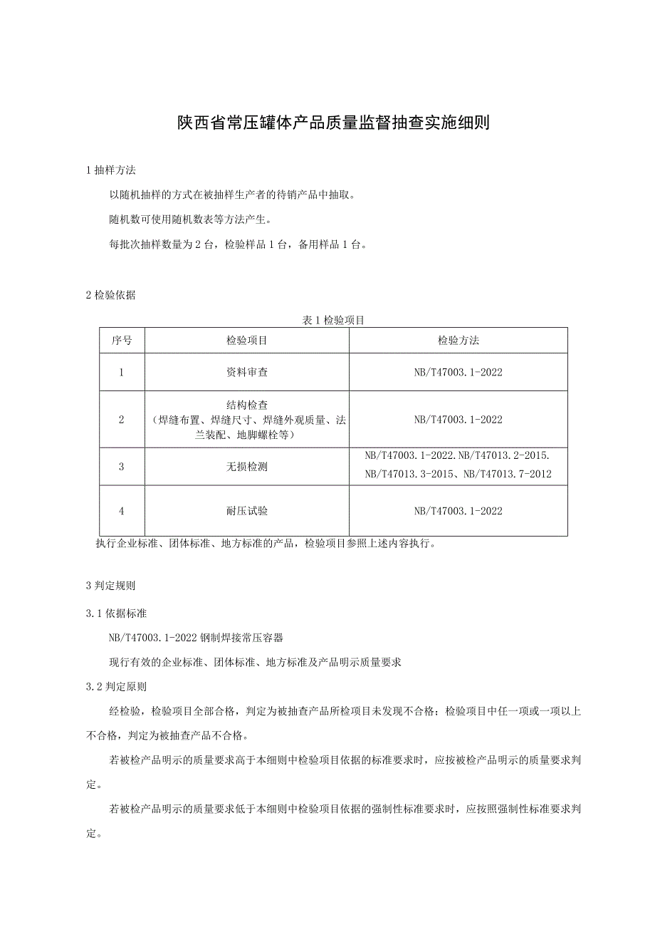 陕西省常压罐体产品质量监督抽查实施细则.docx_第1页