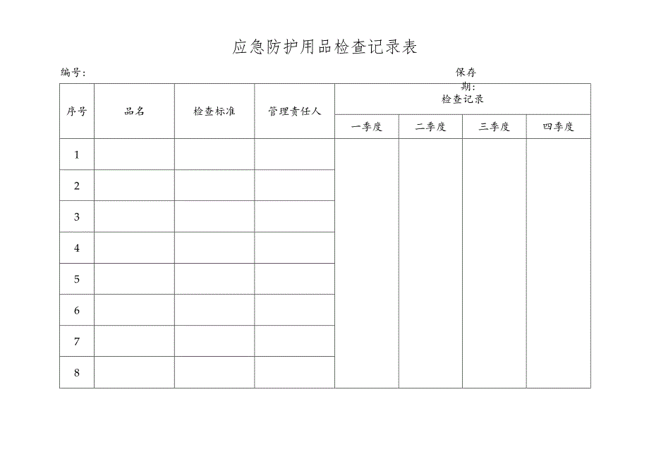 应急防护用品检查记录表.docx_第1页