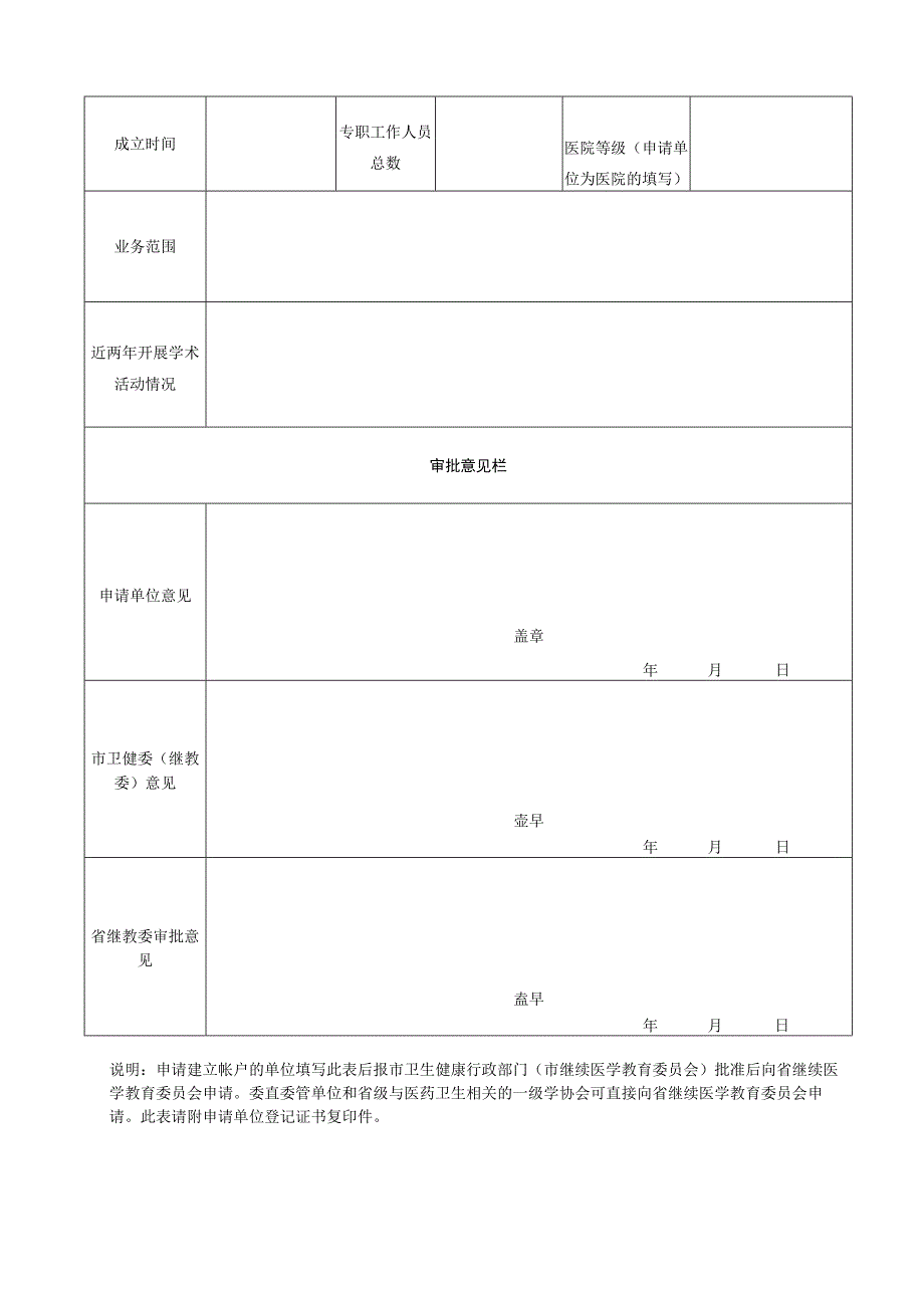 陕西省省级继续医学教育项目申报单位用户申请表.docx_第2页