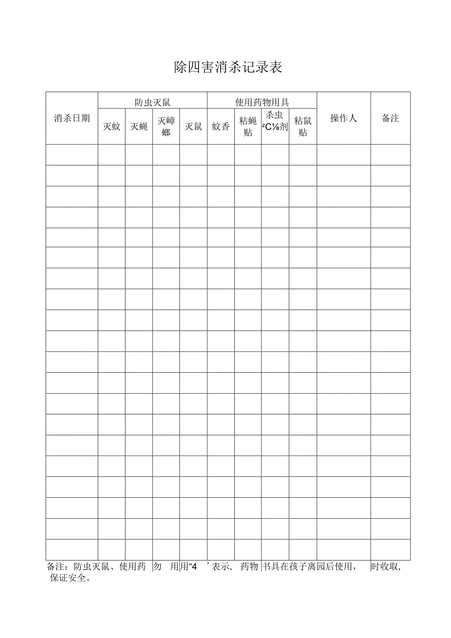 除四害消杀记录表.docx_第1页