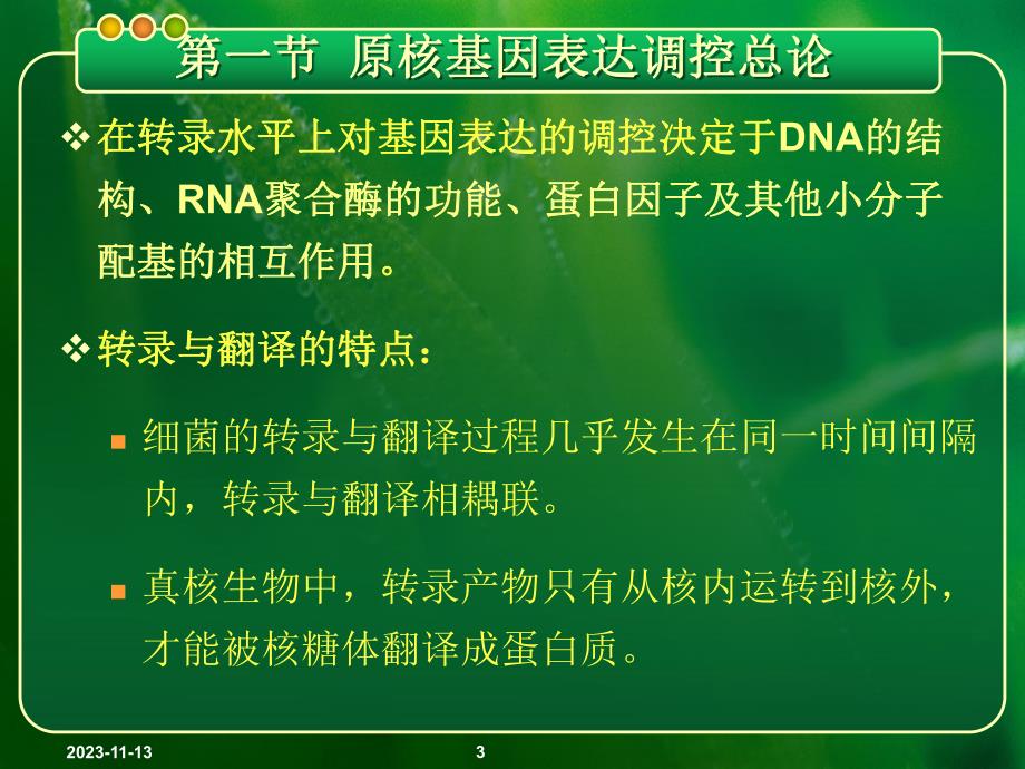 第七章基因的表达与调控——原核基因表达调控模式.ppt_第3页