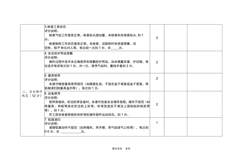 GZ072 飞机维修赛项A模块评分标准A3（现场评分表）-2023年全国职业院校技能大赛赛项正式赛卷.docx_第2页