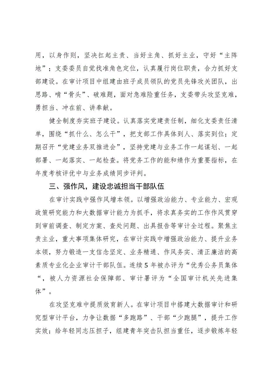 审计系统党支部先进基层党组织事迹材料.docx_第2页