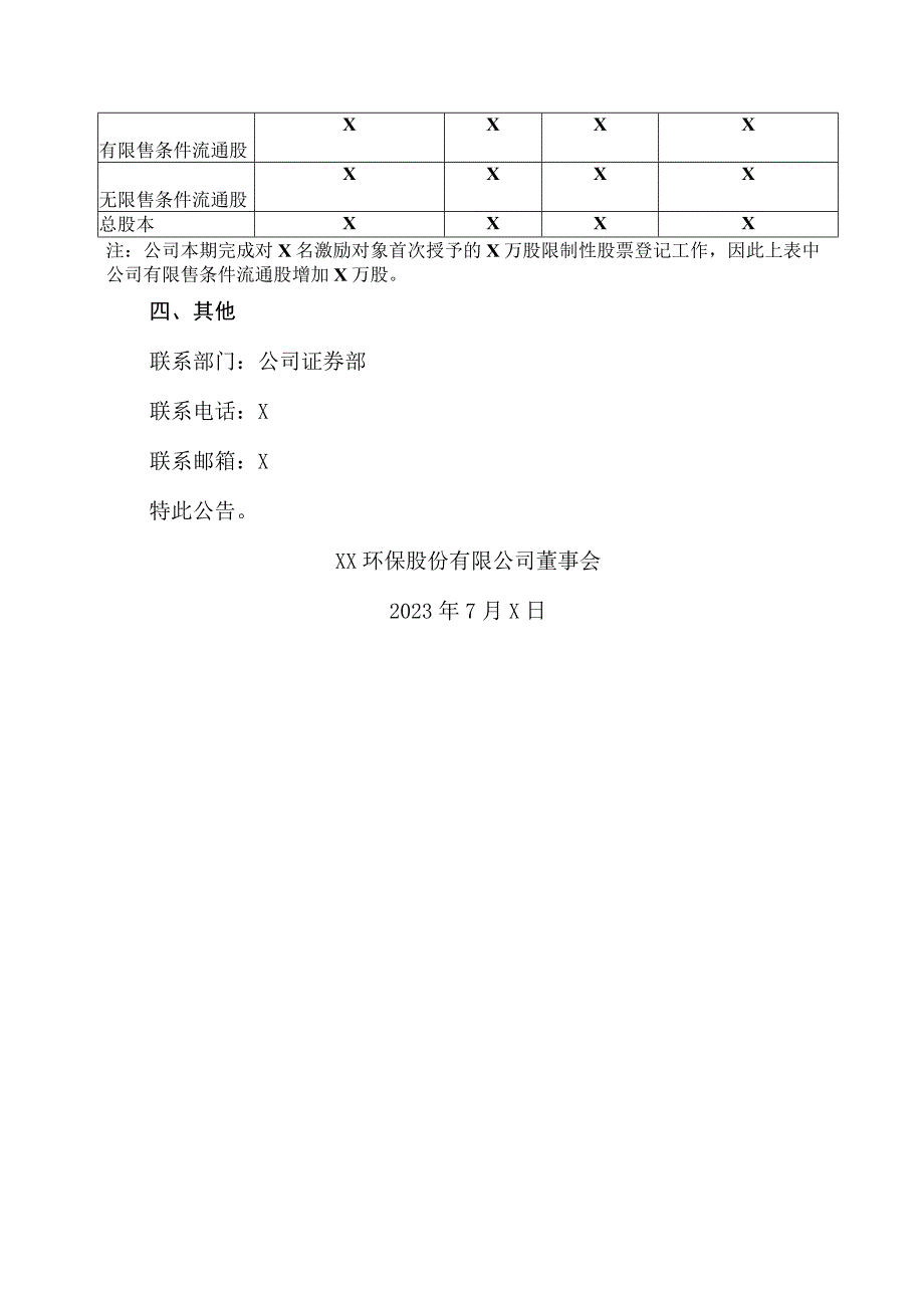 XX环保股份有限公司可转债转股结果暨股份变动公告.docx_第3页