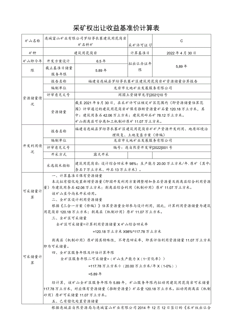 采矿权出让收益基准价计算表.docx_第1页