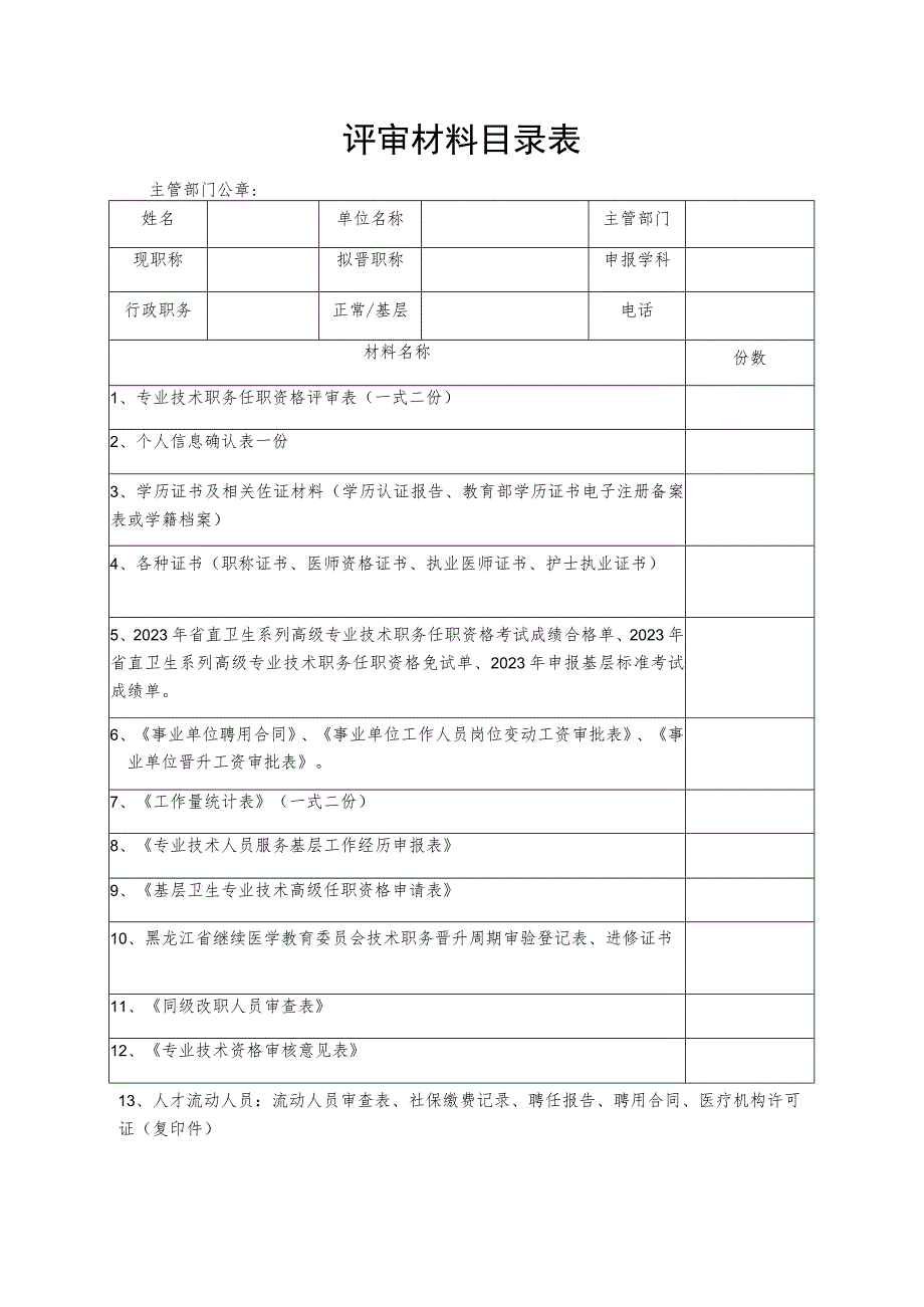 评审材料目录表.docx_第1页