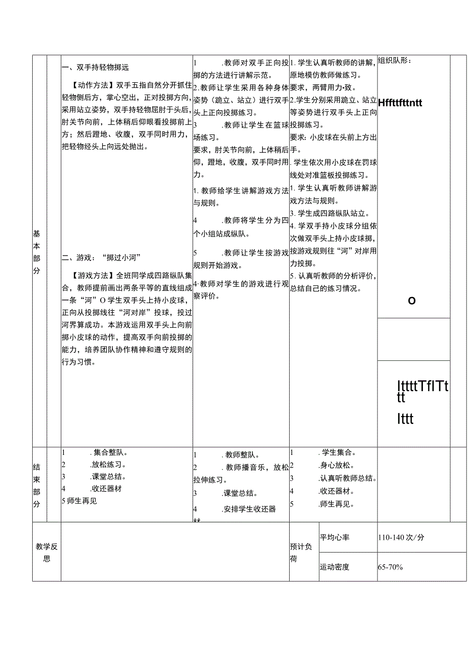 二年级下册水平一基本身体活动双手持轻物掷远与游戏体育与健康教案.docx_第3页