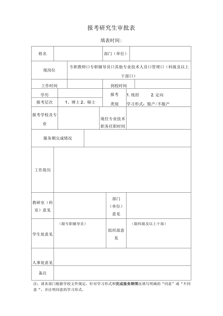 报考研究生审批表.docx_第1页