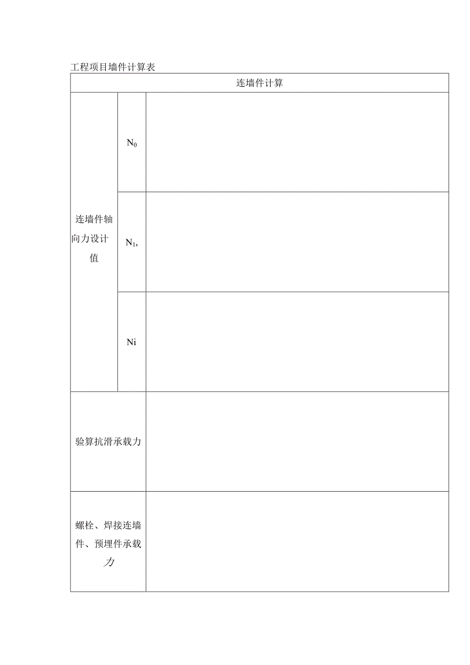 工程项目墙件计算表.docx_第1页