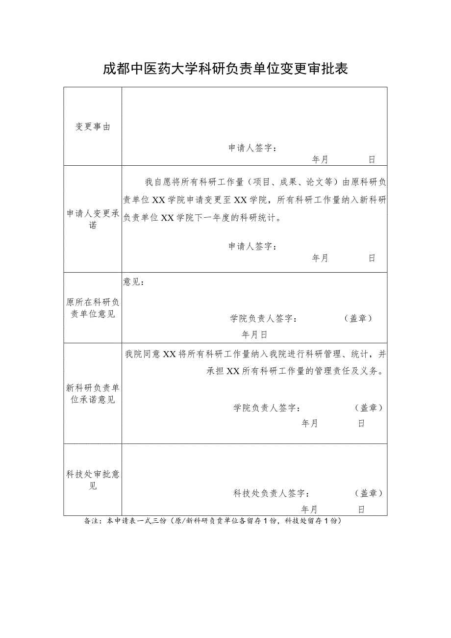 科研负责单位变更审批表.docx_第1页