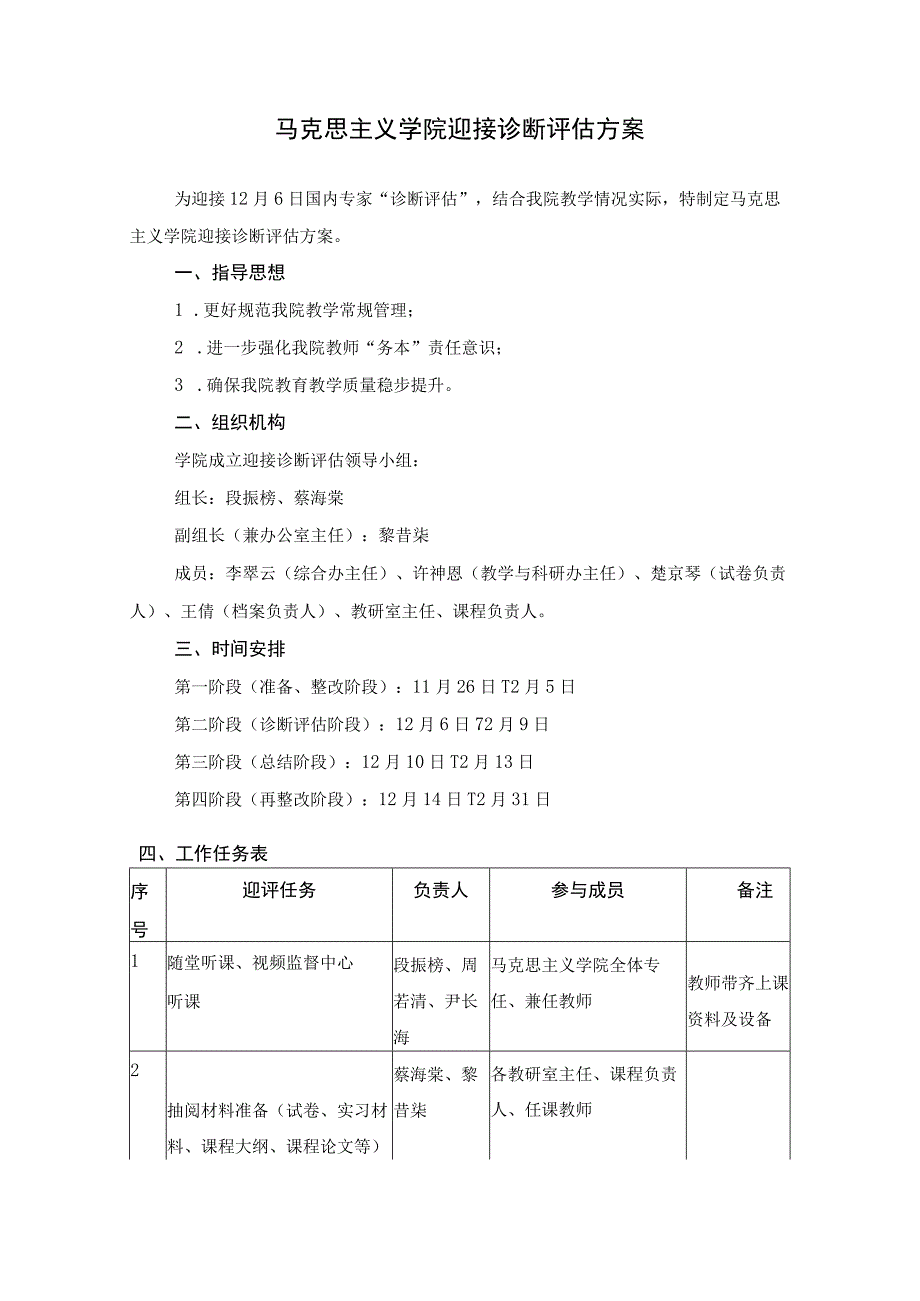 马克思主义学院迎接诊断评估方案.docx_第1页