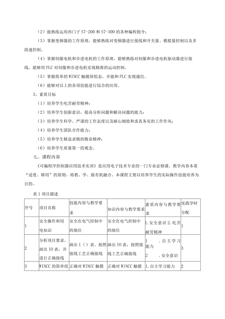 《可编程序控制器应用技术实训》课程标准.docx_第2页