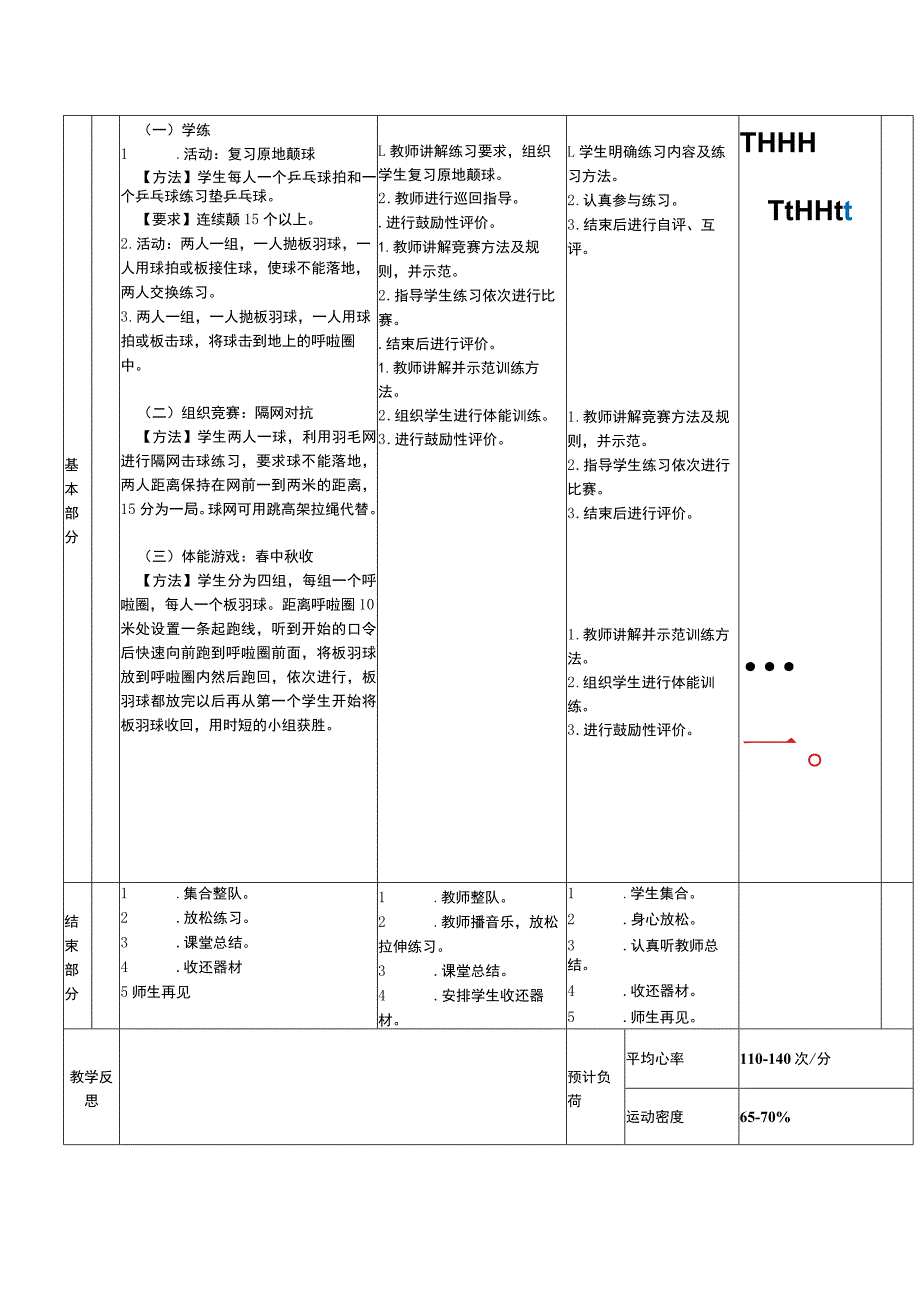 二年级下册水平一上肢操控技能训练乒乓球击空中飞球体育与健康教案.docx_第3页