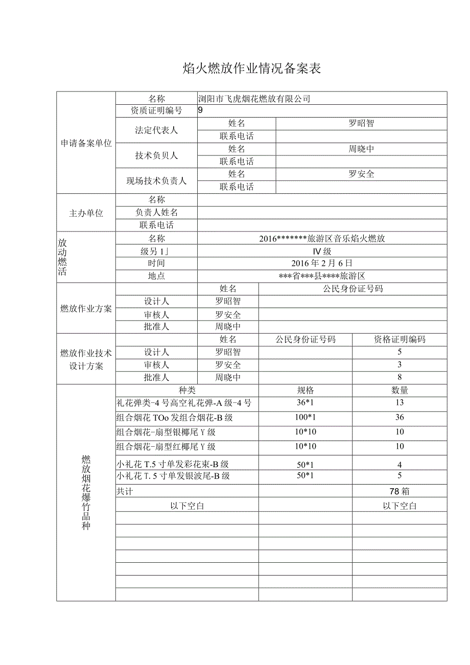 焰火燃放作业情况备案表.docx_第1页