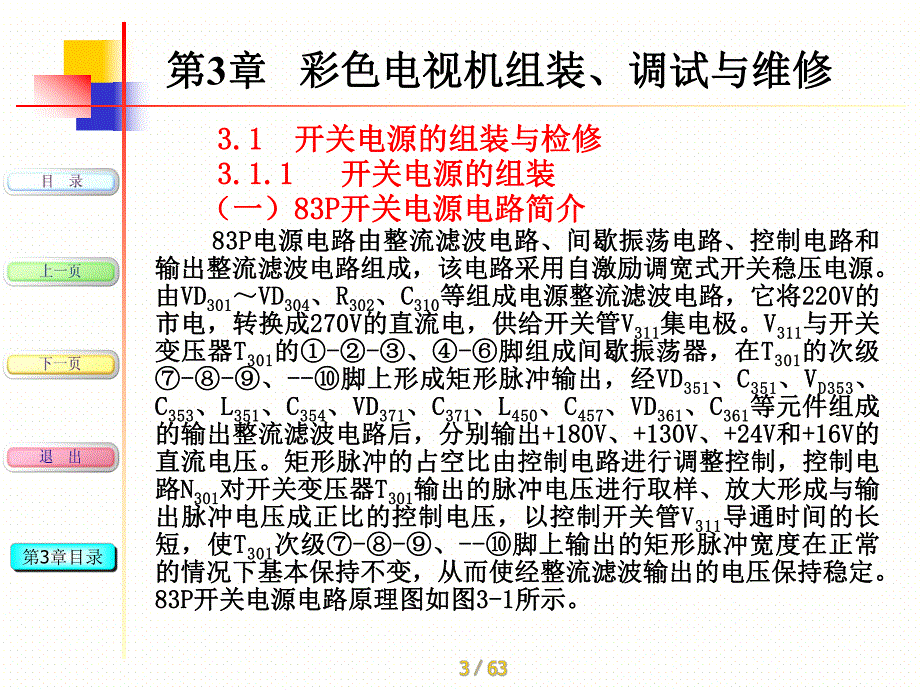 第3章彩色电视机组装、调试与维修.ppt_第3页