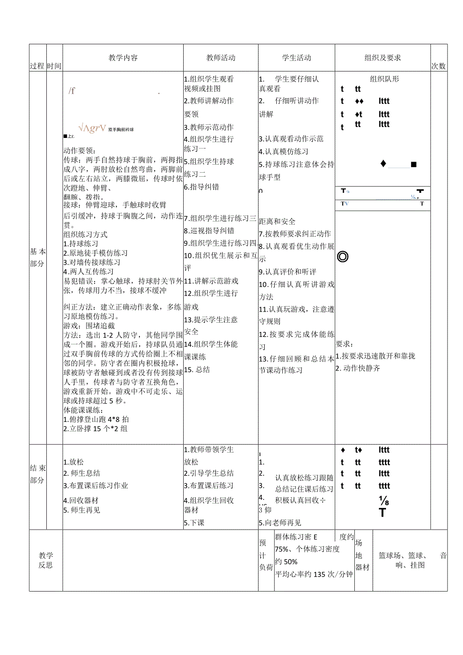 新课标水平四（篮球的原地双手胸前传接球）体育与健康教案.docx_第2页