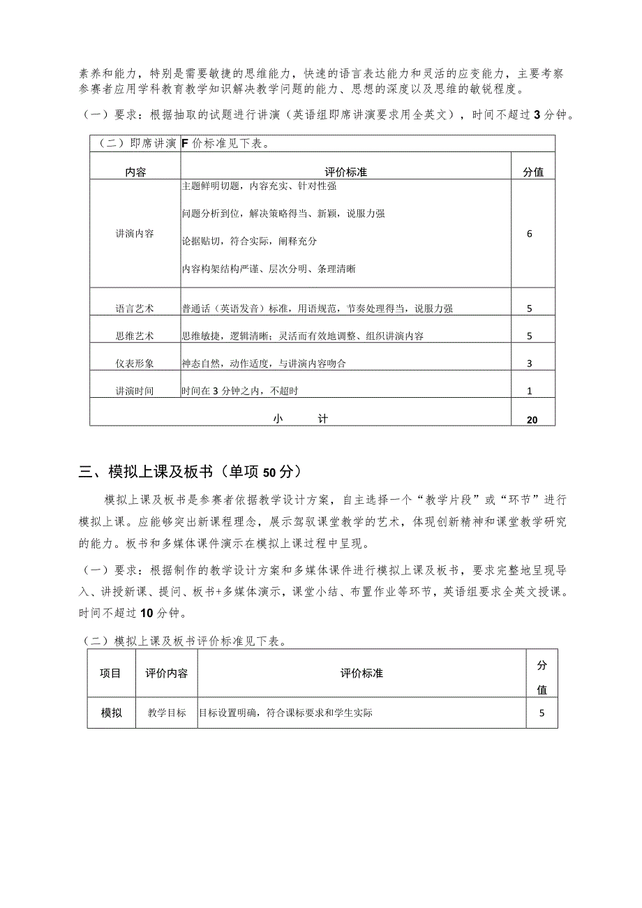 黄冈师范学院师范专业大学生教学技能竞赛评分标准教学设计 多媒体课件制作单项30分.docx_第2页