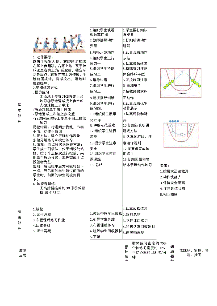 中学新课标水平四（篮球的行进间单手肩上投篮）体育与健康教案.docx_第3页