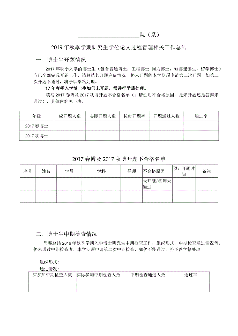 院系2019年秋季学期研究生学位论文过程管理相关工作总结.docx_第1页