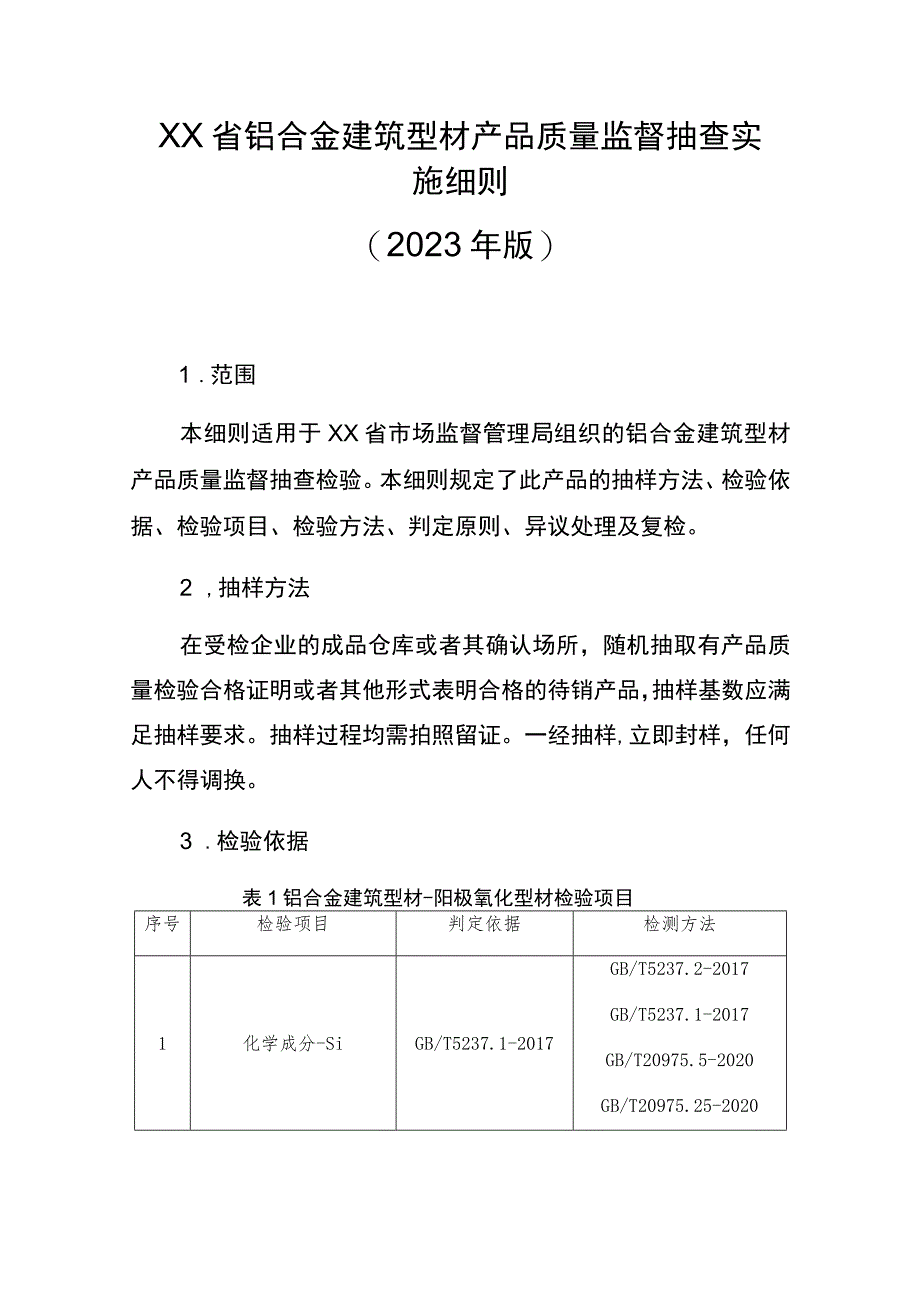 铝合金建筑型材省级监督抽查实施细则（2023年版）.docx_第1页