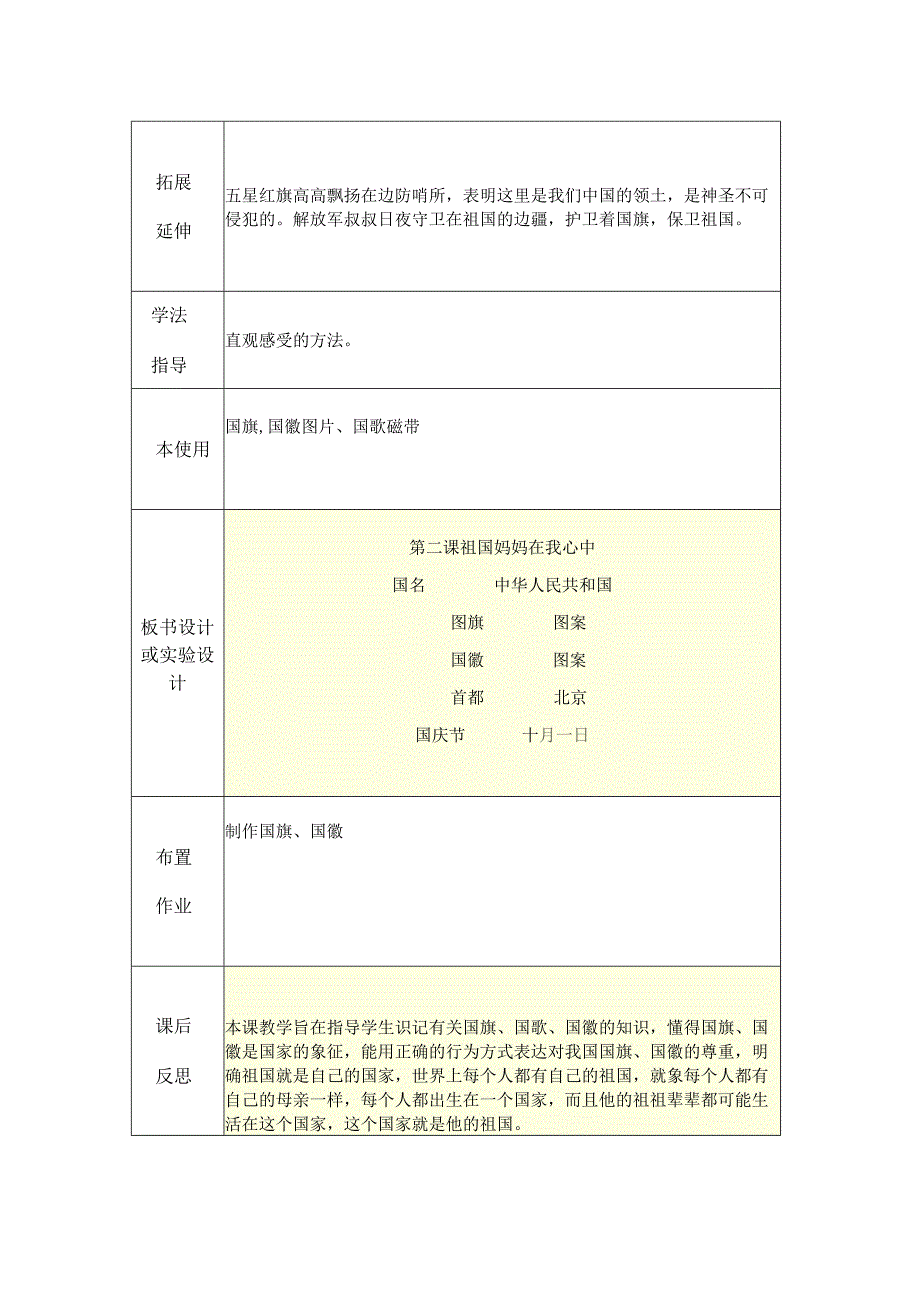 第二单元 祖国妈妈在我心中 教学设计.docx_第3页