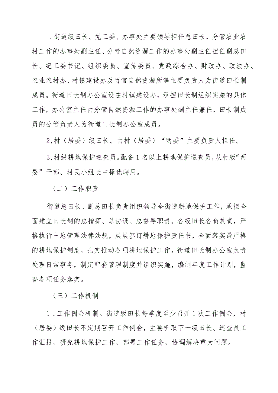 街道全面推行田长制落实最严格的耕地保护制度的实施方案.docx_第2页