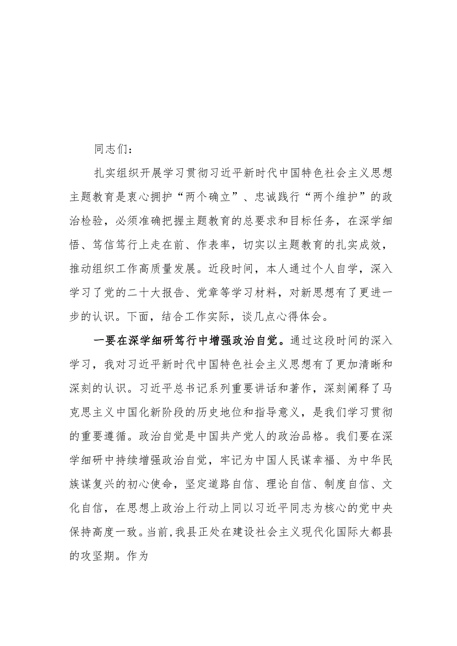 （5篇）政协主席政协干部2023第二批主题教育心得体会研讨发言材料.docx_第1页