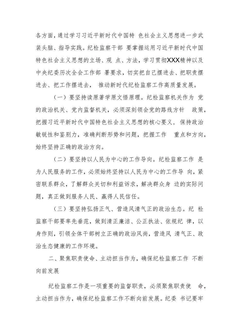 某市纪委书记在2023年纪检监察干部集体谈话会上的讲话.docx_第2页