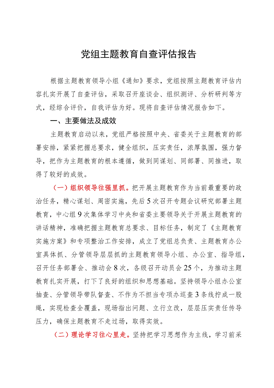 2023年主题教育自查评估报告.docx_第1页