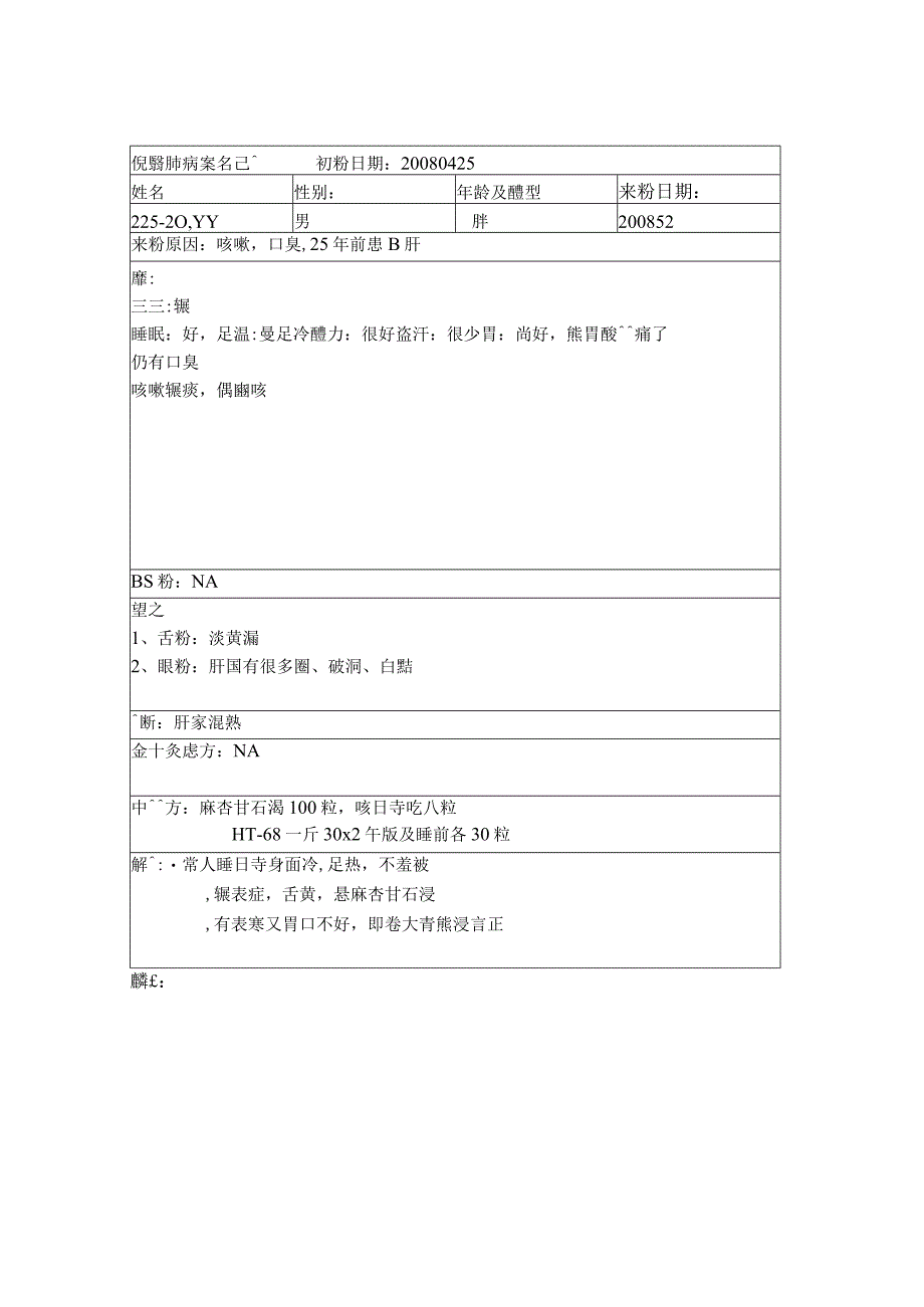 资深中医医师病案记录-中药方 (298).docx_第1页