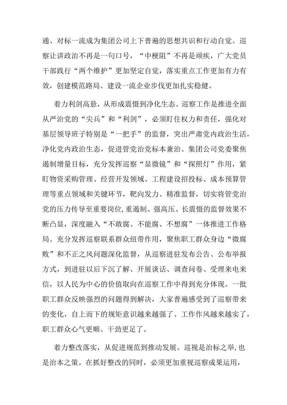 在国资国企系统巡察工作座谈会上的典型交流材料.docx_第3页