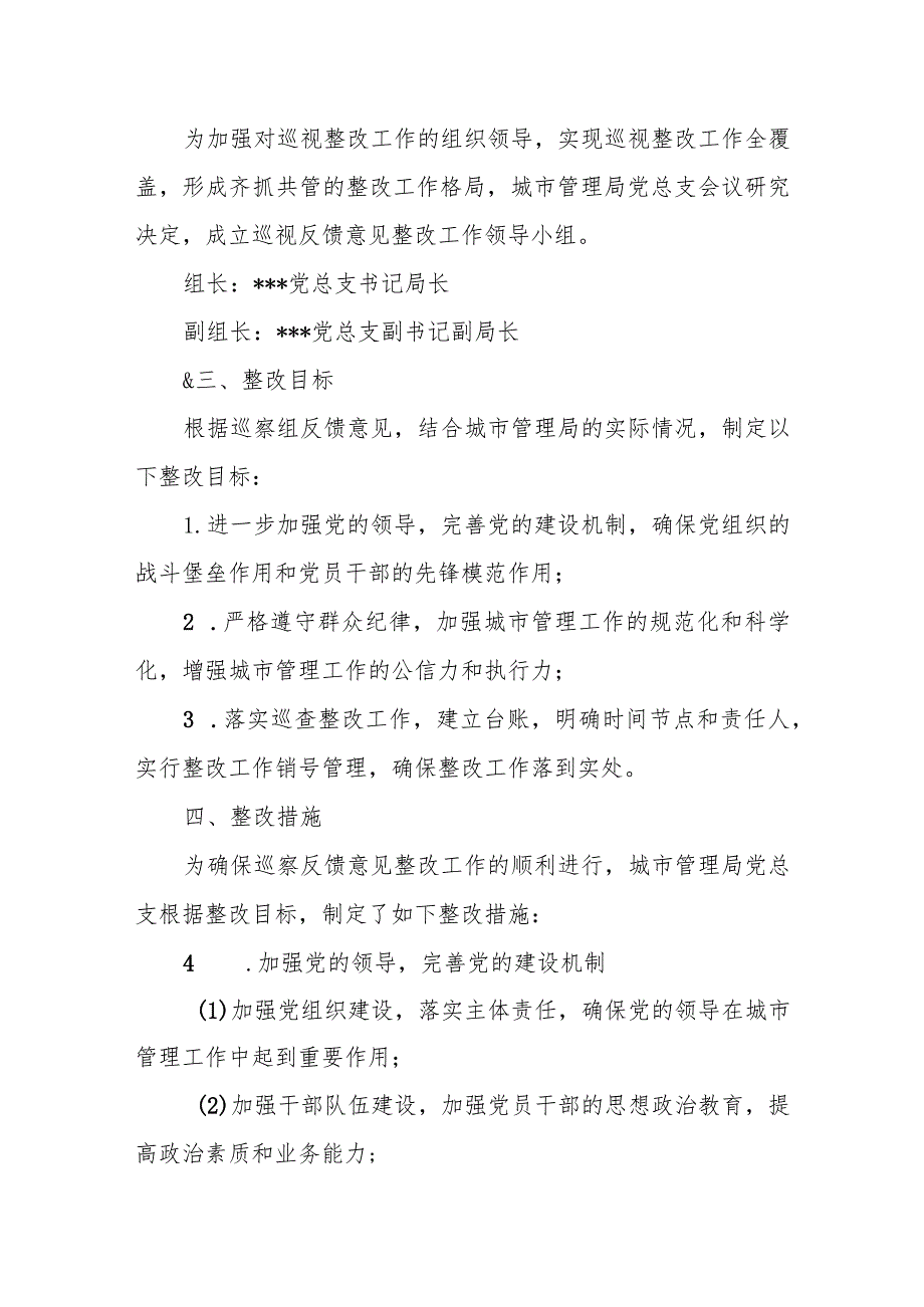 城市管理局党总支关于落实县委巡察组巡察反馈意见的整改方案.docx_第2页