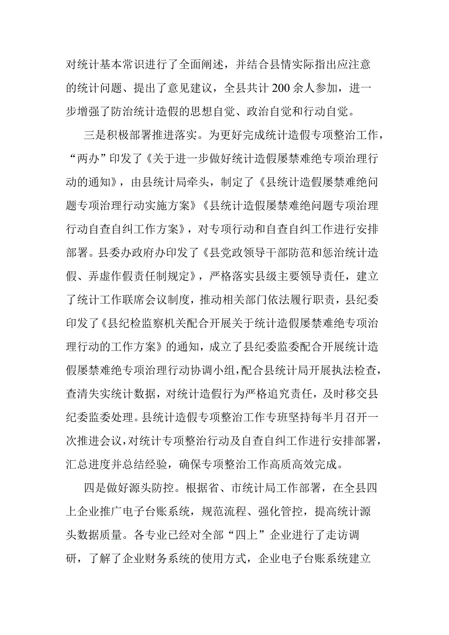 统计造假问题专项整治工作情况报告.docx_第2页