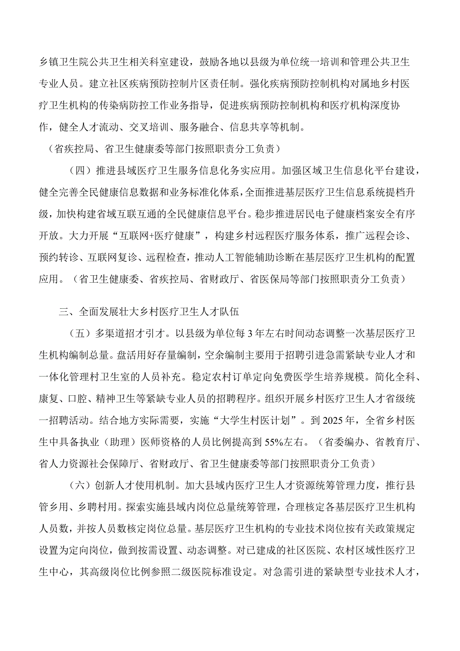 中共江苏省委办公厅、江苏省人民政府办公厅印发关于进一步深化改革促进乡村医疗卫生体系健康发展实施意见的通知.docx_第3页