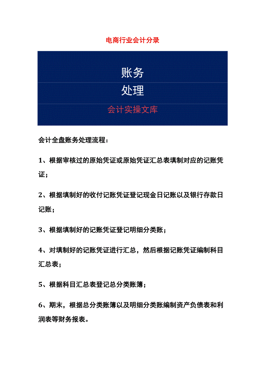 电商行业会计账务处理分录.docx_第1页