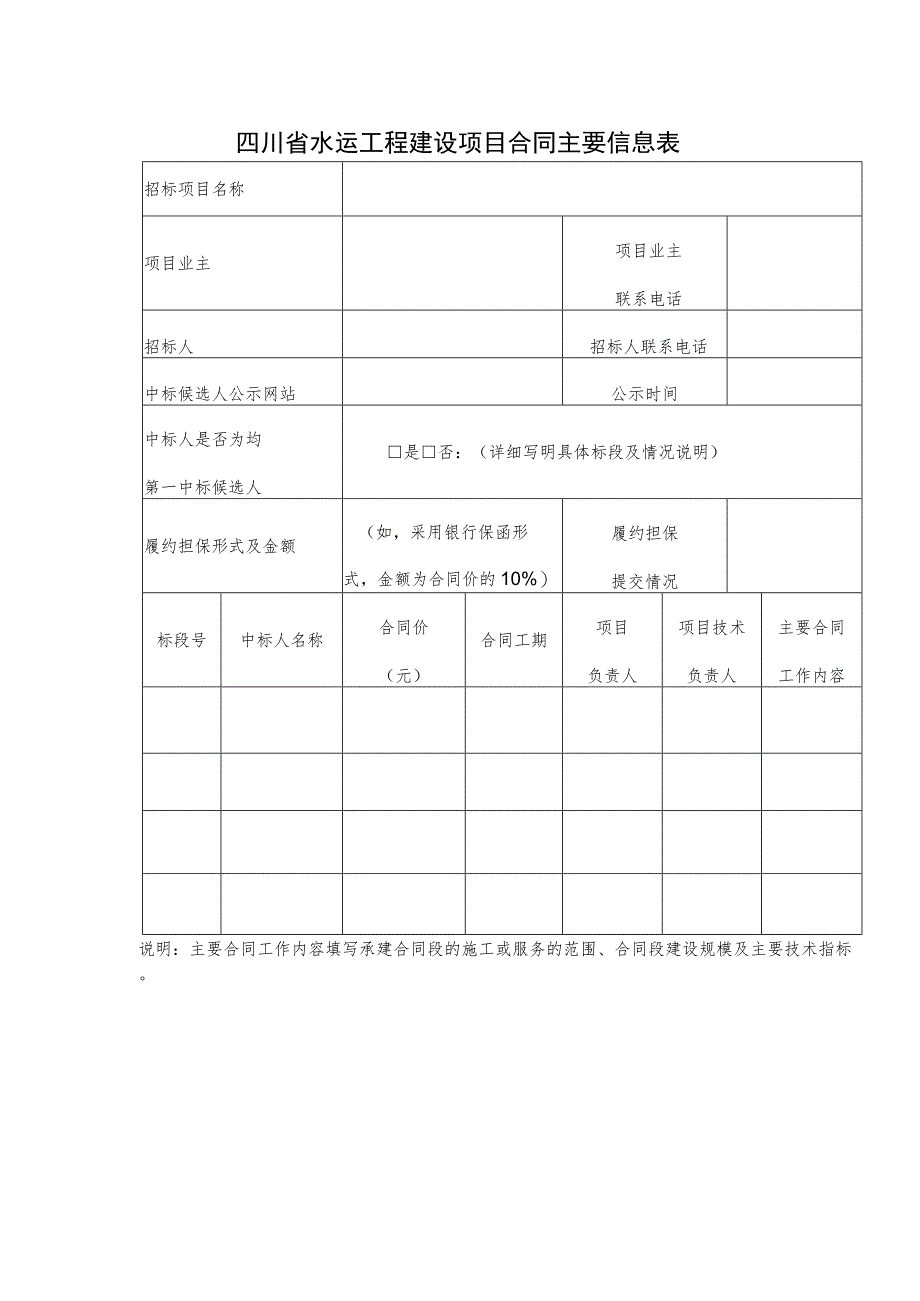 四川省水运工程建设项目合同主要信息表.docx_第1页