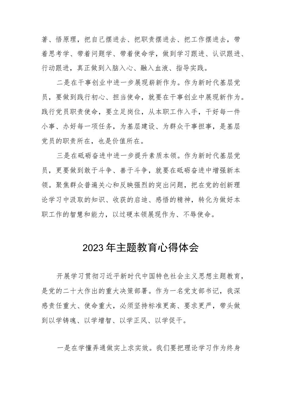 村长2023年主题教育学习心得体会(五篇).docx_第3页