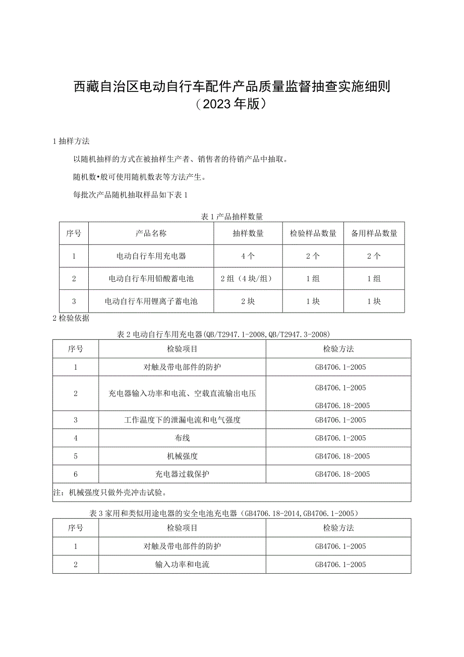 电动自行车配件产品质量监督抽查实施细则（2023年版）.docx_第1页