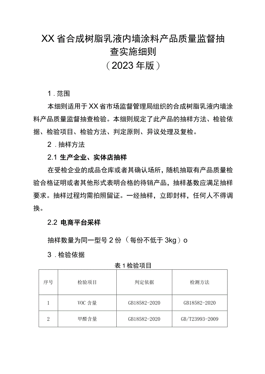 合成树脂乳液内墙涂料省级监督抽查实施细则（2023年版）.docx_第1页