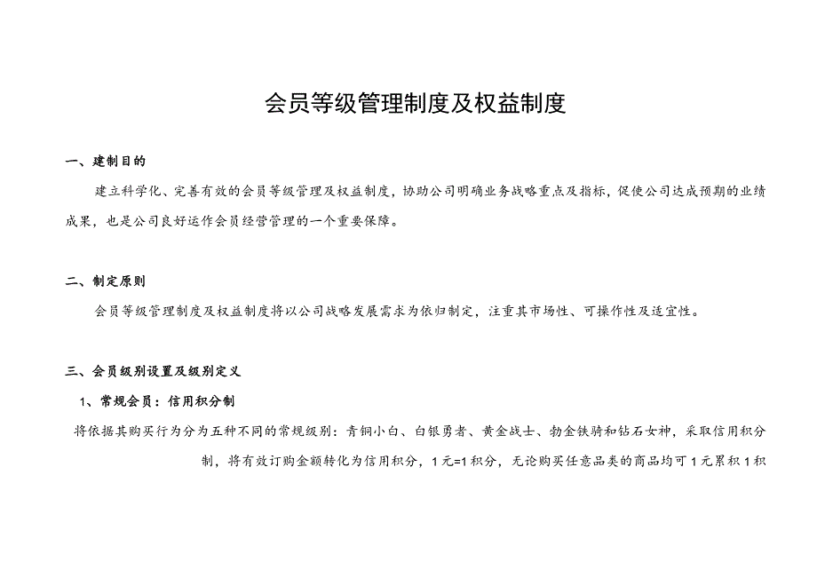 经营管理会员等级制度及权益制度.docx_第1页