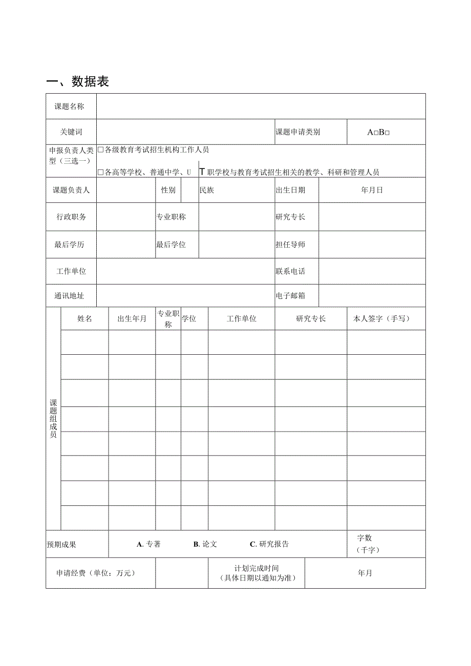 福建省教育科学规划2023年教育考试招生重点专项课题申请书.docx_第3页