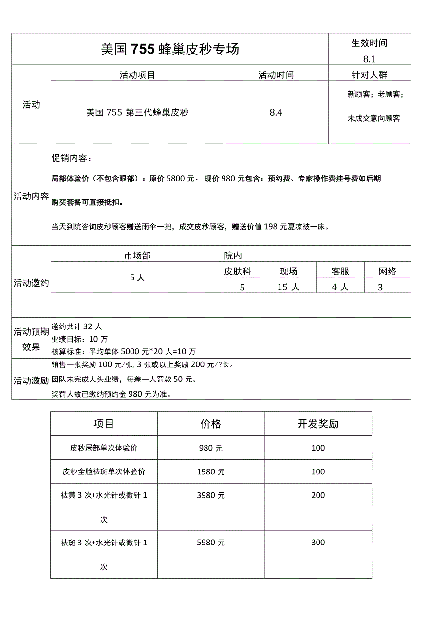 医美皮肤美容皮秒活动专场方案.docx_第1页