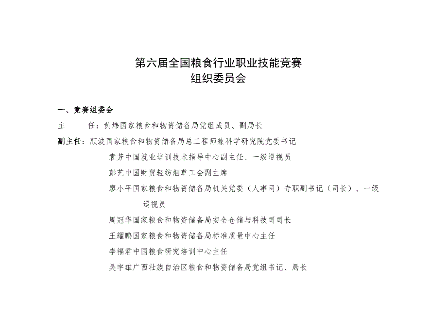 第六届全国粮食行业职业技能竞赛组织委员会.docx_第1页