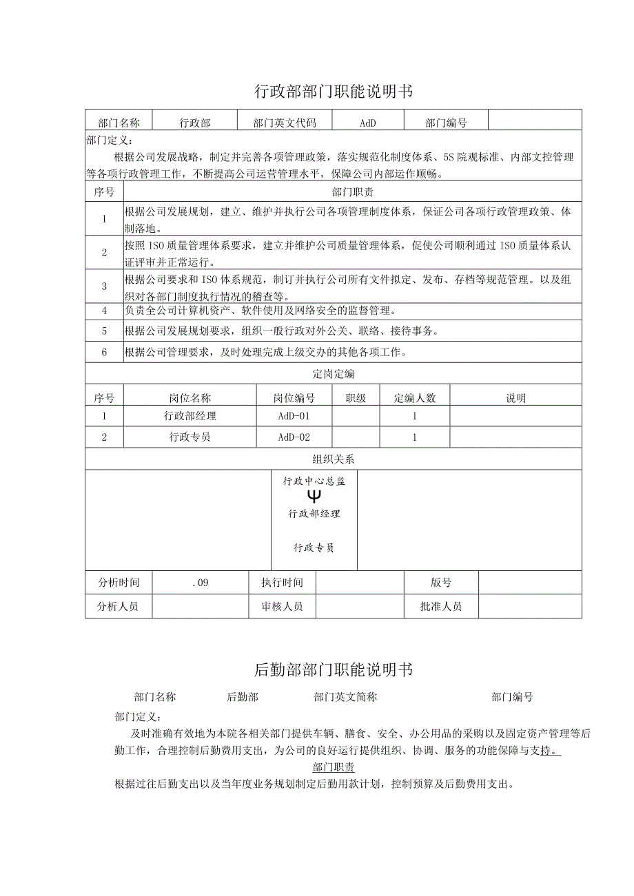 公司行政部门职能说明.docx_第1页